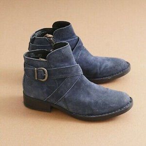 Born Trinculo blue suede ankle boots